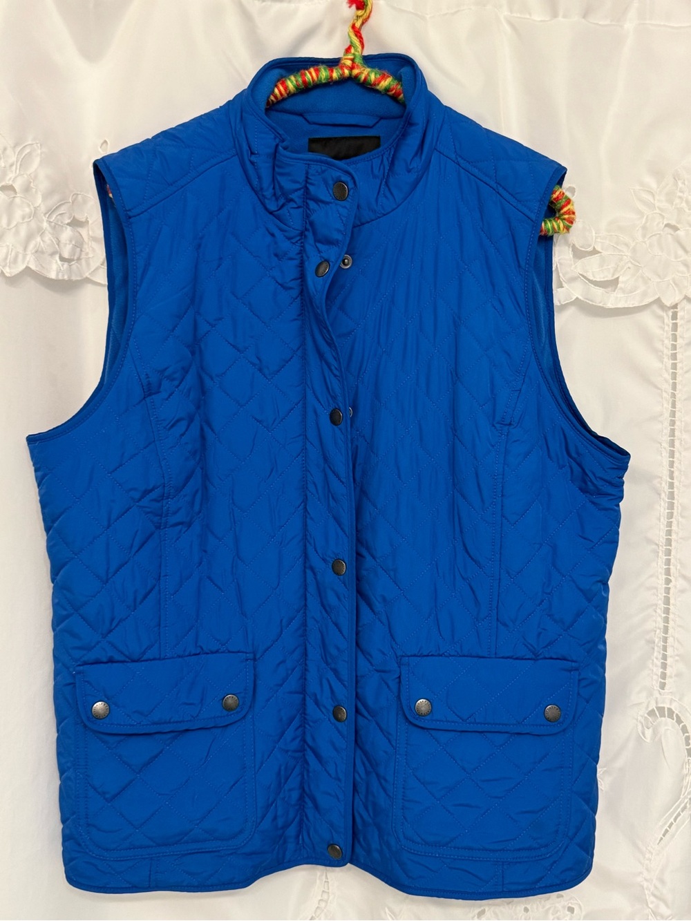Talbots Royal Blue Quilted fleece lined vest